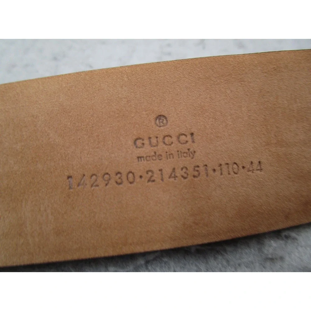 Gucci Interlocking G Belt GG Supreme Canvas Brown Leather 142930 Size 110/44
